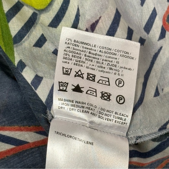 Luisa Cerano Multicolour Tropical Breezy Lightweight Silk Blend Top Size 6 - Picture 10 of 13